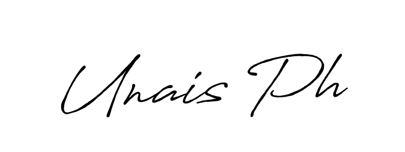 Unais Ph stylish signature style. Best Handwritten Sign (Antro_Vectra_Bolder) for my name. Handwritten Signature Collection Ideas for my name Unais Ph. Unais Ph signature style 7 images and pictures png