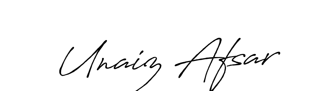 How to make Unaiz Afsar signature? Antro_Vectra_Bolder is a professional autograph style. Create handwritten signature for Unaiz Afsar name. Unaiz Afsar signature style 7 images and pictures png