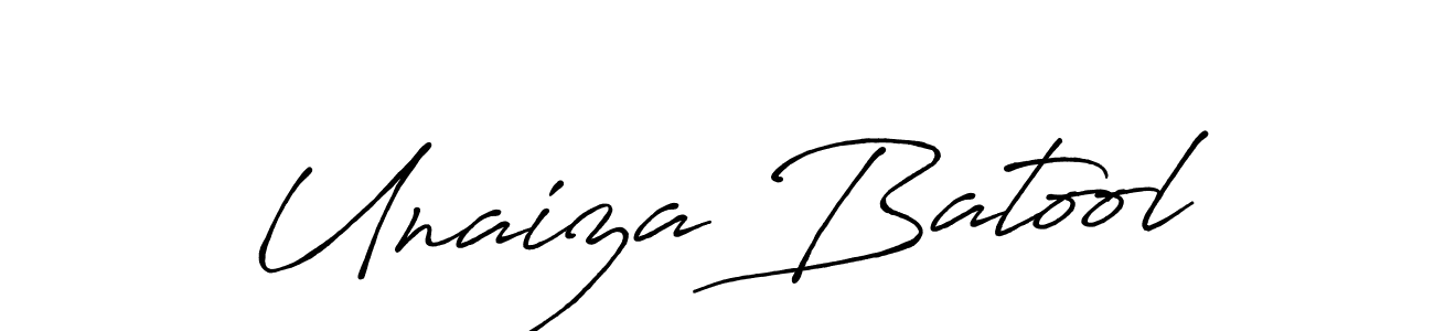 Also You can easily find your signature by using the search form. We will create Unaiza Batool name handwritten signature images for you free of cost using Antro_Vectra_Bolder sign style. Unaiza Batool signature style 7 images and pictures png
