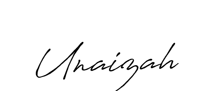 Make a beautiful signature design for name Unaizah. With this signature (Antro_Vectra_Bolder) style, you can create a handwritten signature for free. Unaizah signature style 7 images and pictures png