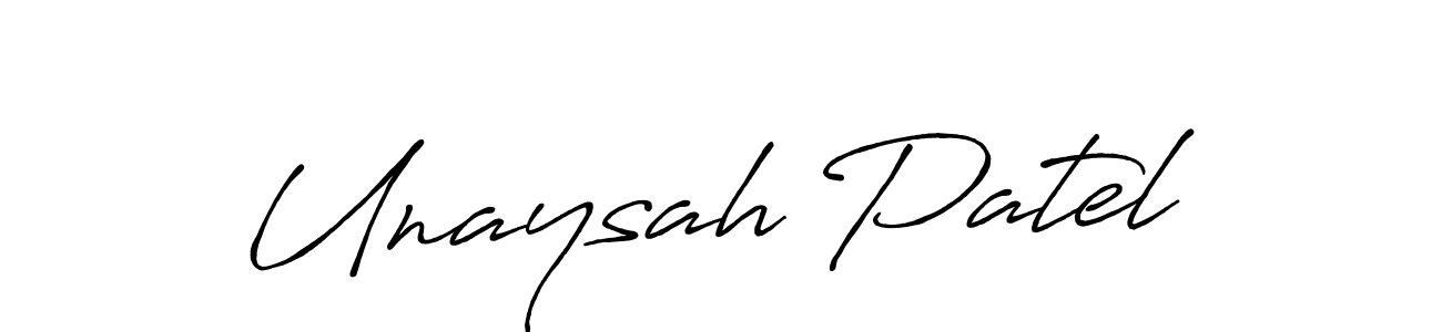 How to make Unaysah Patel signature? Antro_Vectra_Bolder is a professional autograph style. Create handwritten signature for Unaysah Patel name. Unaysah Patel signature style 7 images and pictures png