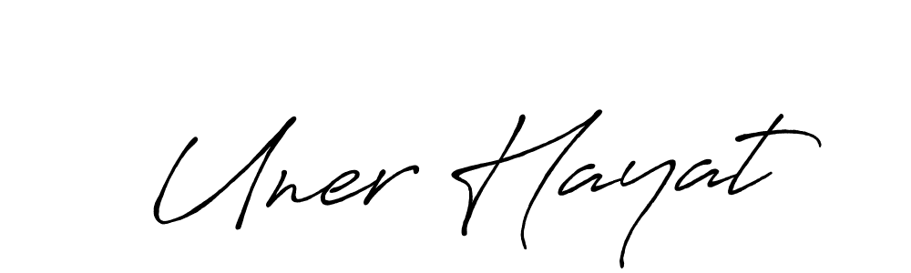 Uner Hayat stylish signature style. Best Handwritten Sign (Antro_Vectra_Bolder) for my name. Handwritten Signature Collection Ideas for my name Uner Hayat. Uner Hayat signature style 7 images and pictures png