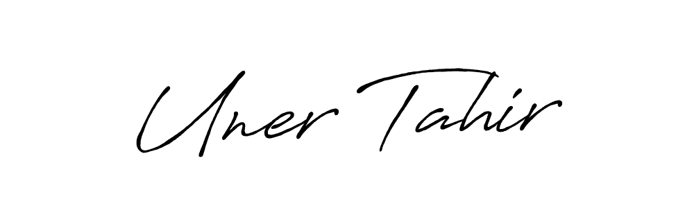 How to make Uner Tahir signature? Antro_Vectra_Bolder is a professional autograph style. Create handwritten signature for Uner Tahir name. Uner Tahir signature style 7 images and pictures png