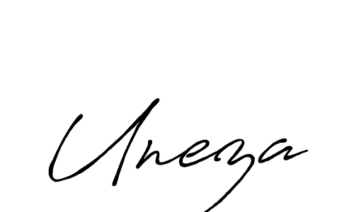 How to make Uneza name signature. Use Antro_Vectra_Bolder style for creating short signs online. This is the latest handwritten sign. Uneza signature style 7 images and pictures png