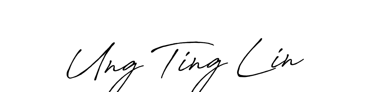 Create a beautiful signature design for name Ung Ting Lin. With this signature (Antro_Vectra_Bolder) fonts, you can make a handwritten signature for free. Ung Ting Lin signature style 7 images and pictures png