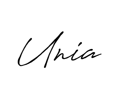 Use a signature maker to create a handwritten signature online. With this signature software, you can design (Antro_Vectra_Bolder) your own signature for name Unia. Unia signature style 7 images and pictures png