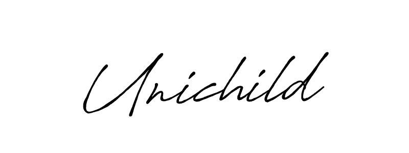 Use a signature maker to create a handwritten signature online. With this signature software, you can design (Antro_Vectra_Bolder) your own signature for name Unichild. Unichild signature style 7 images and pictures png