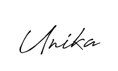 Make a beautiful signature design for name Unika. With this signature (Antro_Vectra_Bolder) style, you can create a handwritten signature for free. Unika signature style 7 images and pictures png