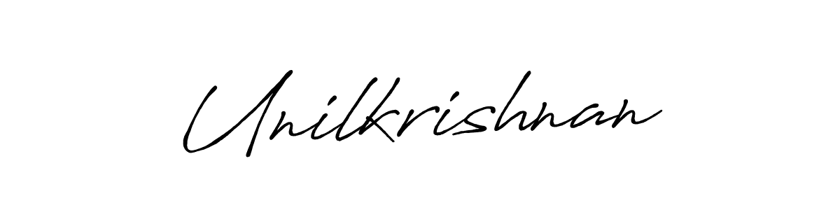 Also we have Unilkrishnan name is the best signature style. Create professional handwritten signature collection using Antro_Vectra_Bolder autograph style. Unilkrishnan signature style 7 images and pictures png