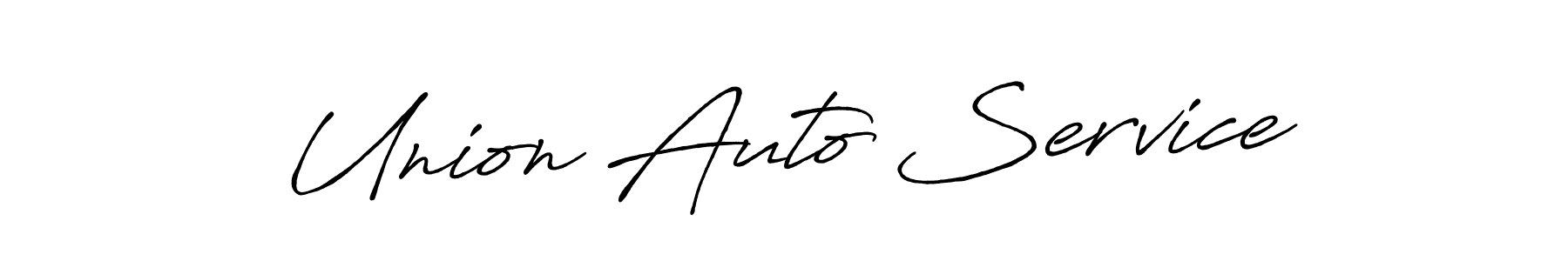 Design your own signature with our free online signature maker. With this signature software, you can create a handwritten (Antro_Vectra_Bolder) signature for name Union Auto Service. Union Auto Service signature style 7 images and pictures png