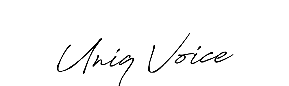 Also You can easily find your signature by using the search form. We will create Uniq Voice name handwritten signature images for you free of cost using Antro_Vectra_Bolder sign style. Uniq Voice signature style 7 images and pictures png