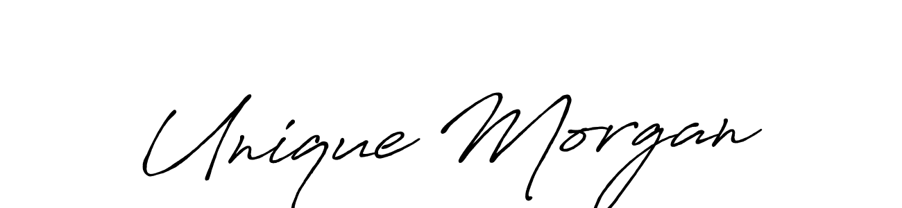 How to make Unique Morgan signature? Antro_Vectra_Bolder is a professional autograph style. Create handwritten signature for Unique Morgan name. Unique Morgan signature style 7 images and pictures png