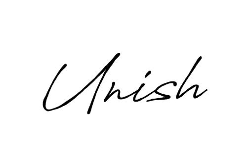 Design your own signature with our free online signature maker. With this signature software, you can create a handwritten (Antro_Vectra_Bolder) signature for name Unish. Unish signature style 7 images and pictures png