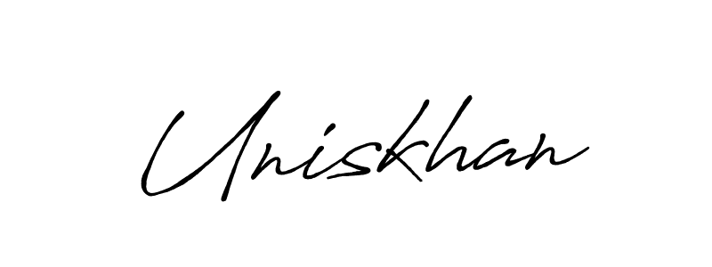 It looks lik you need a new signature style for name Uniskhan. Design unique handwritten (Antro_Vectra_Bolder) signature with our free signature maker in just a few clicks. Uniskhan signature style 7 images and pictures png