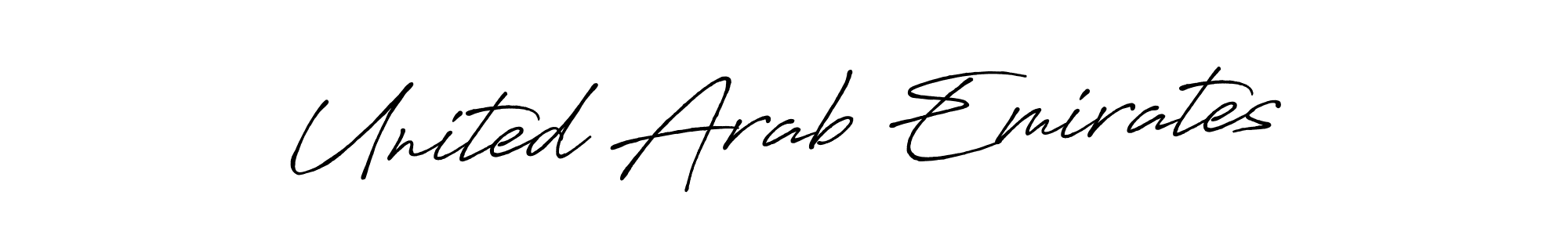 Create a beautiful signature design for name United Arab Emirates. With this signature (Antro_Vectra_Bolder) fonts, you can make a handwritten signature for free. United Arab Emirates signature style 7 images and pictures png