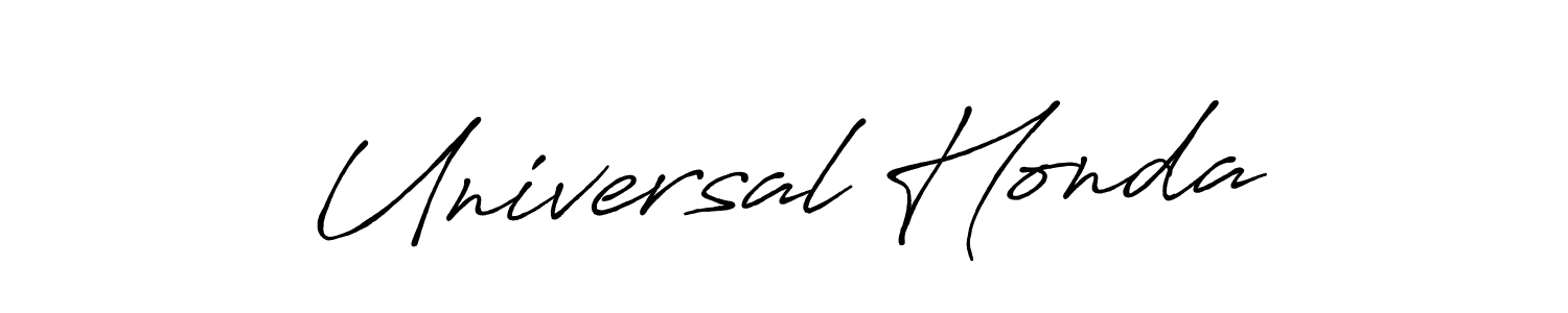 Design your own signature with our free online signature maker. With this signature software, you can create a handwritten (Antro_Vectra_Bolder) signature for name Universal Honda. Universal Honda signature style 7 images and pictures png
