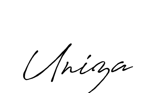 How to make Uniza signature? Antro_Vectra_Bolder is a professional autograph style. Create handwritten signature for Uniza name. Uniza signature style 7 images and pictures png