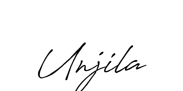 Use a signature maker to create a handwritten signature online. With this signature software, you can design (Antro_Vectra_Bolder) your own signature for name Unjila. Unjila signature style 7 images and pictures png