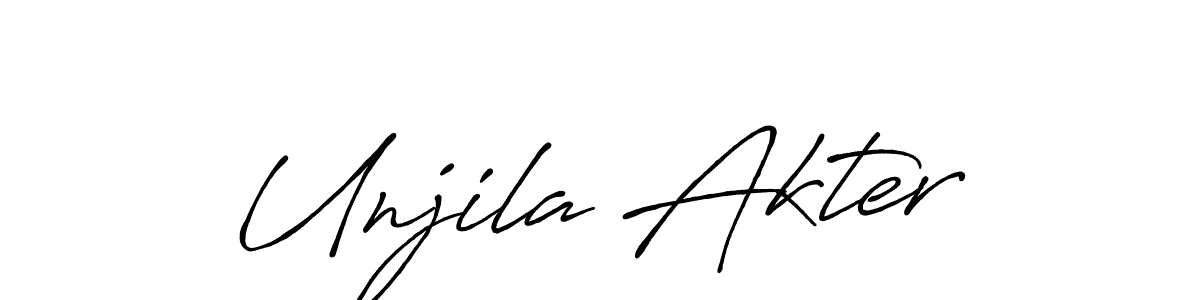 Make a short Unjila Akter signature style. Manage your documents anywhere anytime using Antro_Vectra_Bolder. Create and add eSignatures, submit forms, share and send files easily. Unjila Akter signature style 7 images and pictures png