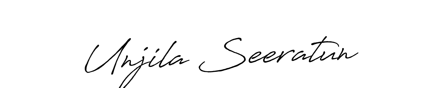 Make a beautiful signature design for name Unjila Seeratun. With this signature (Antro_Vectra_Bolder) style, you can create a handwritten signature for free. Unjila Seeratun signature style 7 images and pictures png