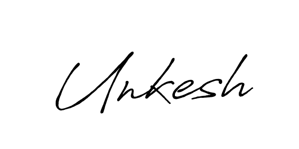 Unkesh stylish signature style. Best Handwritten Sign (Antro_Vectra_Bolder) for my name. Handwritten Signature Collection Ideas for my name Unkesh. Unkesh signature style 7 images and pictures png