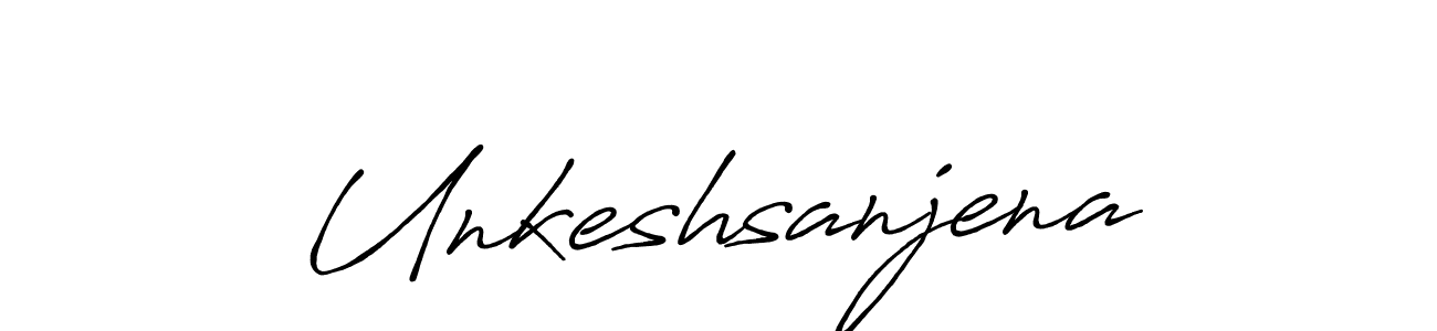 How to make Unkeshsanjena name signature. Use Antro_Vectra_Bolder style for creating short signs online. This is the latest handwritten sign. Unkeshsanjena signature style 7 images and pictures png