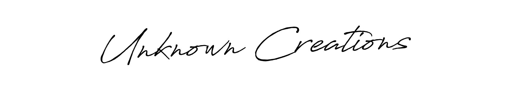 How to make Unknown Creations signature? Antro_Vectra_Bolder is a professional autograph style. Create handwritten signature for Unknown Creations name. Unknown Creations signature style 7 images and pictures png