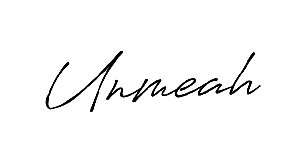 How to make Unmeah name signature. Use Antro_Vectra_Bolder style for creating short signs online. This is the latest handwritten sign. Unmeah signature style 7 images and pictures png
