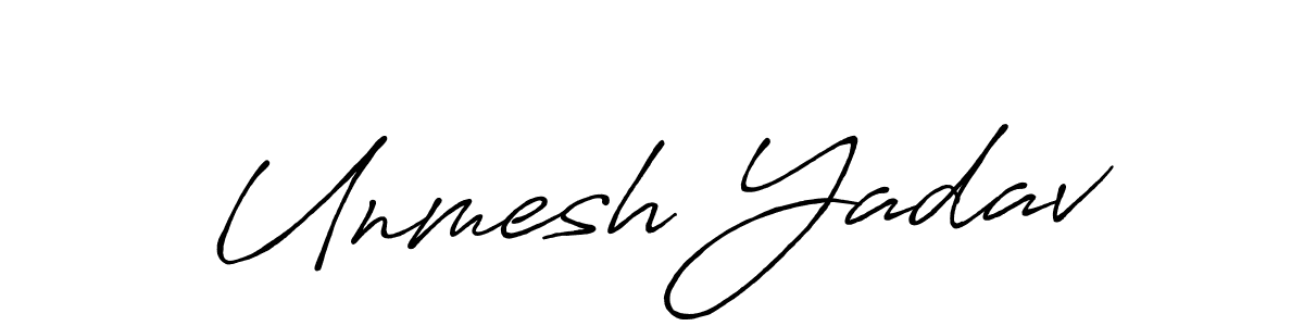 Create a beautiful signature design for name Unmesh Yadav. With this signature (Antro_Vectra_Bolder) fonts, you can make a handwritten signature for free. Unmesh Yadav signature style 7 images and pictures png