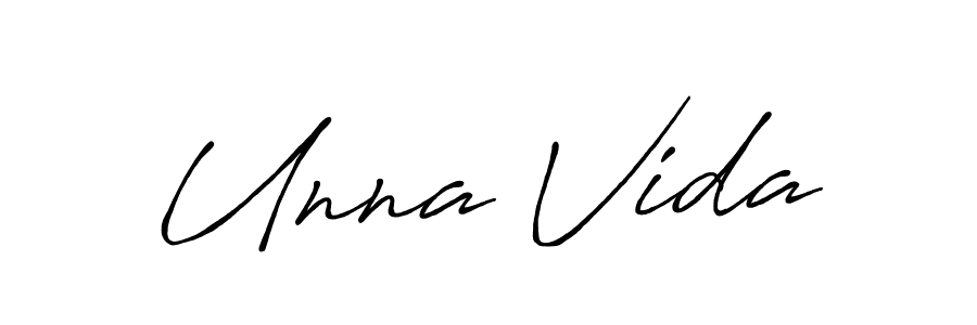 Make a beautiful signature design for name Unna Vida. With this signature (Antro_Vectra_Bolder) style, you can create a handwritten signature for free. Unna Vida signature style 7 images and pictures png