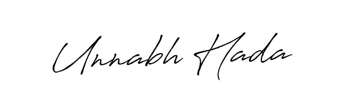 How to make Unnabh Hada name signature. Use Antro_Vectra_Bolder style for creating short signs online. This is the latest handwritten sign. Unnabh Hada signature style 7 images and pictures png