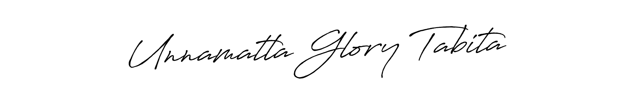 Antro_Vectra_Bolder is a professional signature style that is perfect for those who want to add a touch of class to their signature. It is also a great choice for those who want to make their signature more unique. Get Unnamatla Glory Tabita name to fancy signature for free. Unnamatla Glory Tabita signature style 7 images and pictures png