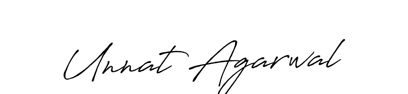 Make a beautiful signature design for name Unnat Agarwal. With this signature (Antro_Vectra_Bolder) style, you can create a handwritten signature for free. Unnat Agarwal signature style 7 images and pictures png