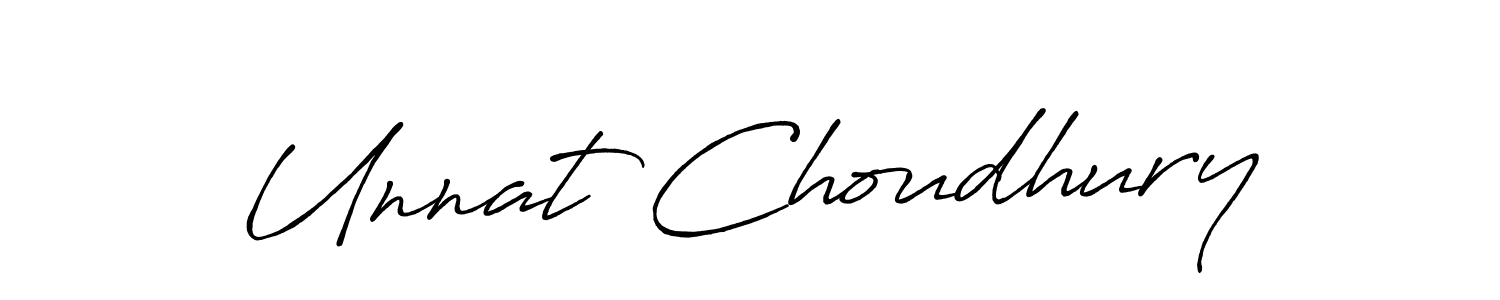 Create a beautiful signature design for name Unnat Choudhury. With this signature (Antro_Vectra_Bolder) fonts, you can make a handwritten signature for free. Unnat Choudhury signature style 7 images and pictures png