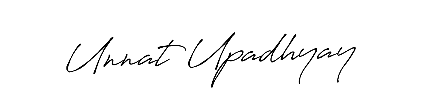Create a beautiful signature design for name Unnat Upadhyay. With this signature (Antro_Vectra_Bolder) fonts, you can make a handwritten signature for free. Unnat Upadhyay signature style 7 images and pictures png