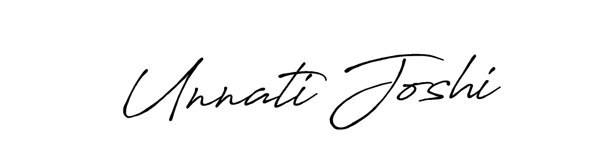 Make a beautiful signature design for name Unnati Joshi. With this signature (Antro_Vectra_Bolder) style, you can create a handwritten signature for free. Unnati Joshi signature style 7 images and pictures png