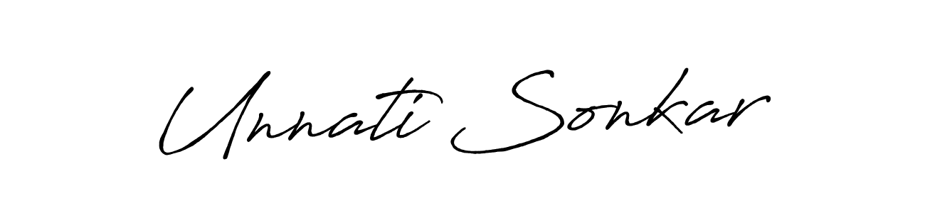 Design your own signature with our free online signature maker. With this signature software, you can create a handwritten (Antro_Vectra_Bolder) signature for name Unnati Sonkar. Unnati Sonkar signature style 7 images and pictures png