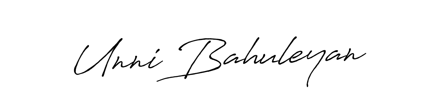 The best way (Antro_Vectra_Bolder) to make a short signature is to pick only two or three words in your name. The name Unni Bahuleyan include a total of six letters. For converting this name. Unni Bahuleyan signature style 7 images and pictures png