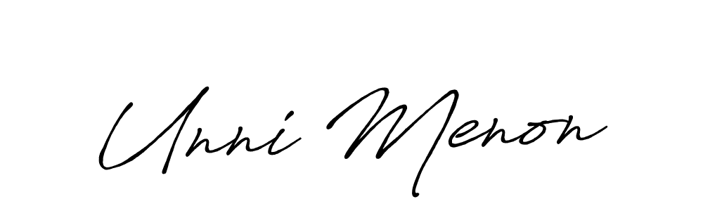 How to make Unni Menon signature? Antro_Vectra_Bolder is a professional autograph style. Create handwritten signature for Unni Menon name. Unni Menon signature style 7 images and pictures png
