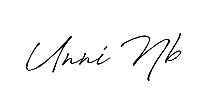 Make a beautiful signature design for name Unni Nb. With this signature (Antro_Vectra_Bolder) style, you can create a handwritten signature for free. Unni Nb signature style 7 images and pictures png