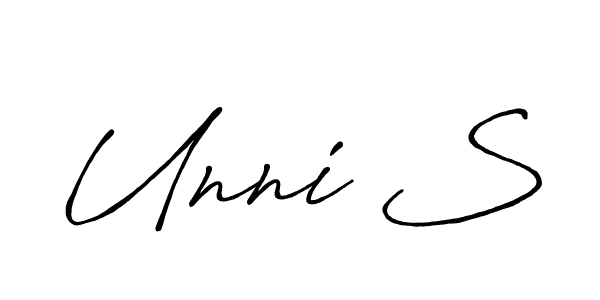 if you are searching for the best signature style for your name Unni S. so please give up your signature search. here we have designed multiple signature styles  using Antro_Vectra_Bolder. Unni S signature style 7 images and pictures png