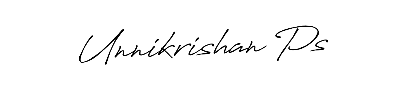 Unnikrishan Ps stylish signature style. Best Handwritten Sign (Antro_Vectra_Bolder) for my name. Handwritten Signature Collection Ideas for my name Unnikrishan Ps. Unnikrishan Ps signature style 7 images and pictures png