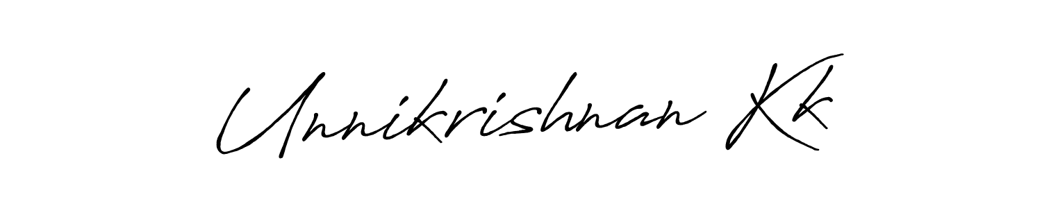 Use a signature maker to create a handwritten signature online. With this signature software, you can design (Antro_Vectra_Bolder) your own signature for name Unnikrishnan Kk. Unnikrishnan Kk signature style 7 images and pictures png