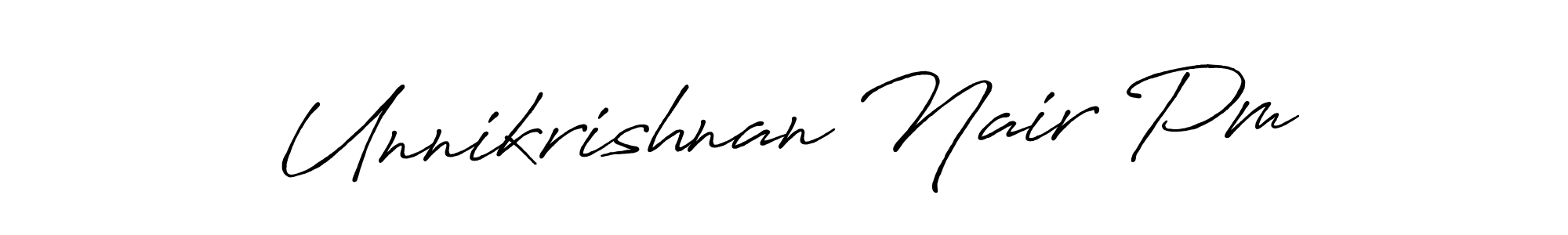How to make Unnikrishnan Nair Pm signature? Antro_Vectra_Bolder is a professional autograph style. Create handwritten signature for Unnikrishnan Nair Pm name. Unnikrishnan Nair Pm signature style 7 images and pictures png