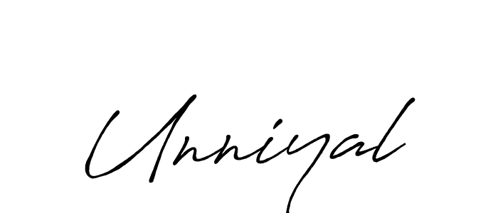 Use a signature maker to create a handwritten signature online. With this signature software, you can design (Antro_Vectra_Bolder) your own signature for name Unniyal. Unniyal signature style 7 images and pictures png