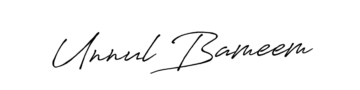 You should practise on your own different ways (Antro_Vectra_Bolder) to write your name (Unnul Bameem) in signature. don't let someone else do it for you. Unnul Bameem signature style 7 images and pictures png