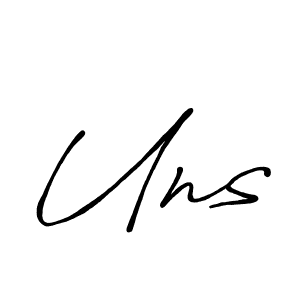 Use a signature maker to create a handwritten signature online. With this signature software, you can design (Antro_Vectra_Bolder) your own signature for name Uns. Uns signature style 7 images and pictures png