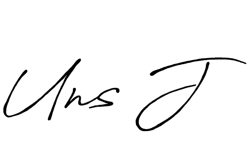 Uns J stylish signature style. Best Handwritten Sign (Antro_Vectra_Bolder) for my name. Handwritten Signature Collection Ideas for my name Uns J. Uns J signature style 7 images and pictures png