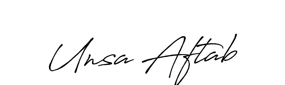 How to Draw Unsa Aftab signature style? Antro_Vectra_Bolder is a latest design signature styles for name Unsa Aftab. Unsa Aftab signature style 7 images and pictures png