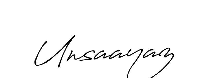 How to make Unsaayaz name signature. Use Antro_Vectra_Bolder style for creating short signs online. This is the latest handwritten sign. Unsaayaz signature style 7 images and pictures png